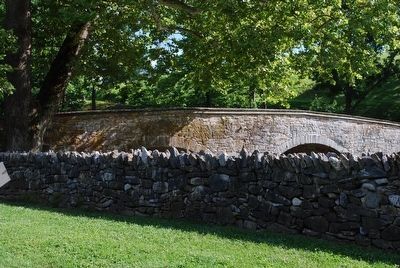 Where Soldier was standing at graves of Federal soldiers, along stone fence, at Burnside Bridge image. Click for full size.
