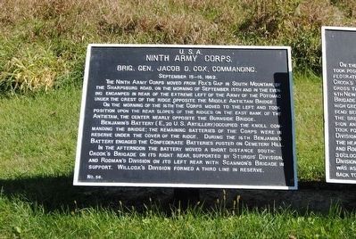 Ninth Army Corps Marker. Click for full size. Ninth Army Corps Marker image. Click for full size.