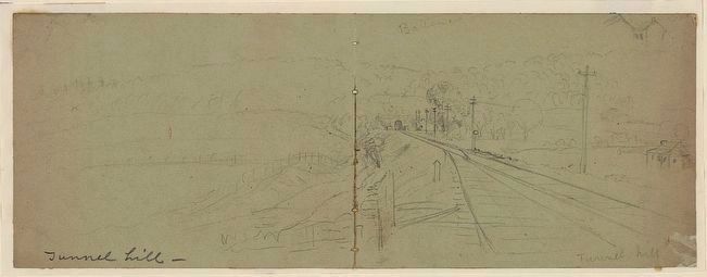 Waud, Alfred R. (Alfred Rudolph) Sketch of Tunnel Hill, Georgia image. Click for full size.