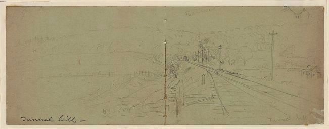 Waud, Alfred R. (Alfred Rudolph) Sketch of Tunnel Hill, Georgia image. Click for full size.