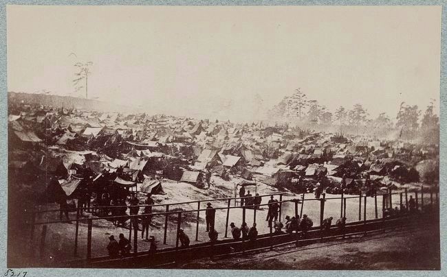 Andersonville Prison, Ga., August 17, 1864. South east view of stockade image. Click for full size.