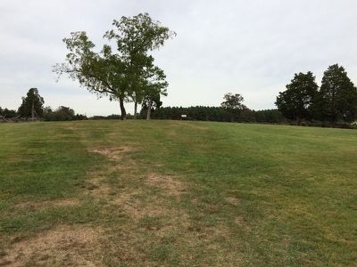 View looking toward the Robinson House remains and marker image. Click for full size.