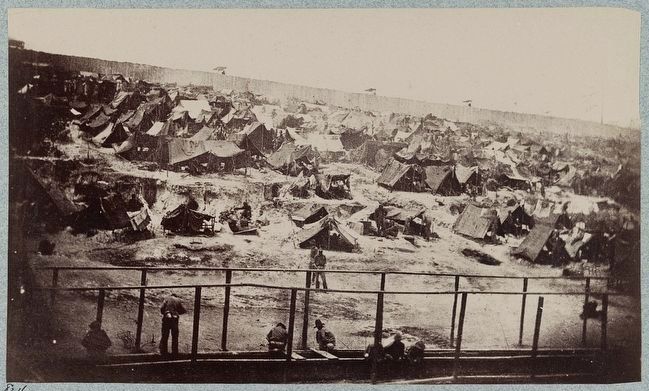 Andersonville Prison, Ga., August 17, 1864. South view of stockade image. Click for full size.