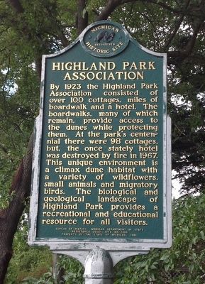Highland Park Association Marker. Click for full size. Highland Park Association Marker image. Click for full size.