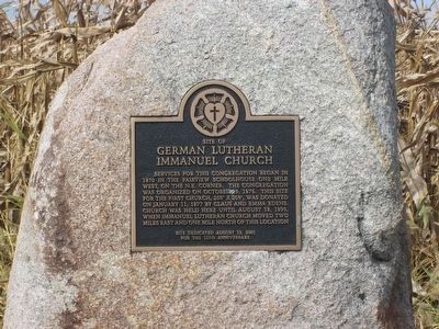Site of German Lutheran Immanuel Church Marker image. Click for full size.