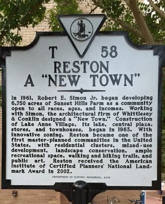 Reston - "A New Town" Marker image. Click for full size.