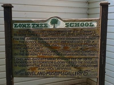 Lone Tree School Marker. Click for full size. Lone Tree School Marker image. Click for full size.