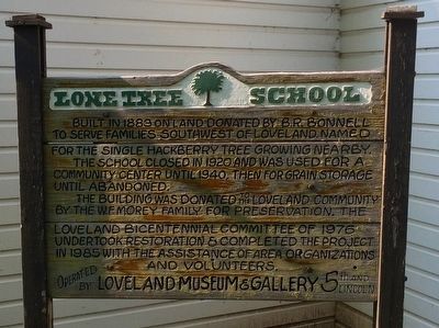 Lone Tree School Marker image. Click for full size.
