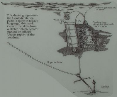 The Sinking of Cairo Marker Illustration image. Click for full size.