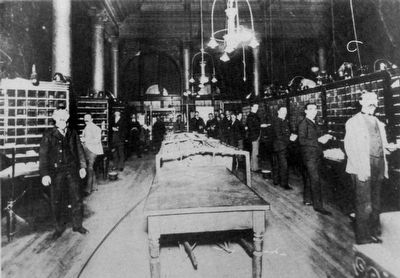 Workers in the 1889 Post Office. Click for full size. Workers in the 1889 Post Office image. Click for full size.