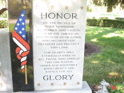 York Township Veterans Memorial Marker. Click for full size. York Township Veterans Memorial Marker image. Click for full size.