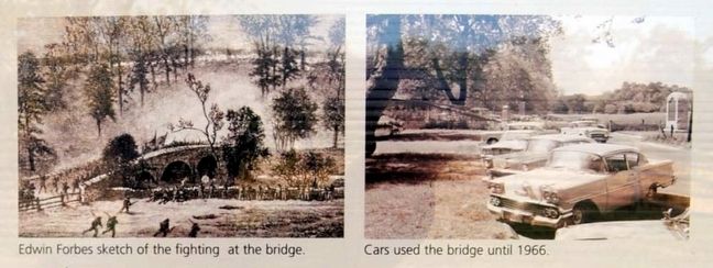 The Burnside Bridge Marker<br>Historic Photos of the Bridge image. Click for full size.