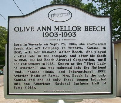 Olive Ann Mellor Beech Marker. Click for full size. Olive Ann Mellor Beech Marker image. Click for full size.