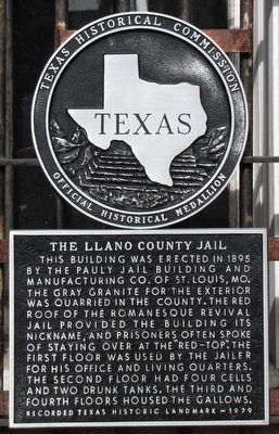 The Llano County Jail Texas Historical Marker. Click for full size. The Llano County Jail Texas Historical Marker image. Click for full size.