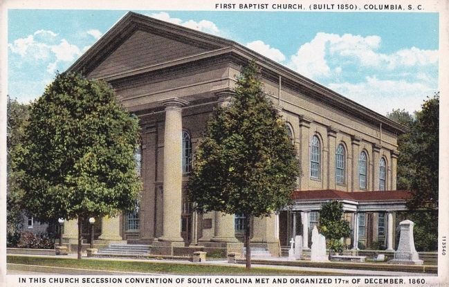 <i>First Baptist Church, (Built 1850), Charleston, S.C.</i> image. Click for full size.