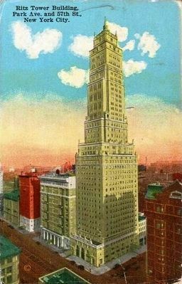 <i>Ritz Tower Building, Park Ave. and 57th St., New York City.</i> image. Click for full size.
