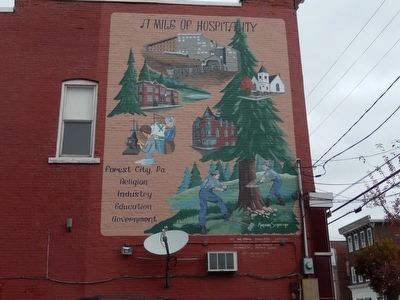 Mural on building facing Center Street at the intersection of Main Street. Click for full size. Mural on building facing Center Street at the intersection of Main Street image. Click for full size.