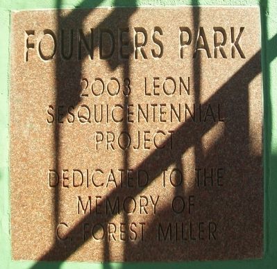 Founders Park Dedication Marker. Click for full size. Founders Park Dedication Marker image. Click for full size.