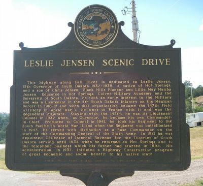Leslie Jensen Scenic Drive Marker image. Click for full size.