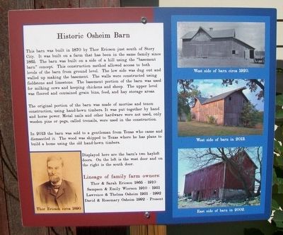Historic Osheim Barn Marker. Click for full size. Historic Osheim Barn Marker image. Click for full size.