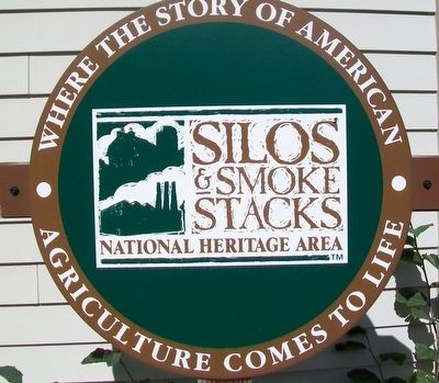 Silos & Smokestacks National Heritage Area Sign. Click for full size. Silos & Smokestacks National Heritage Area Sign image. Click for full size.