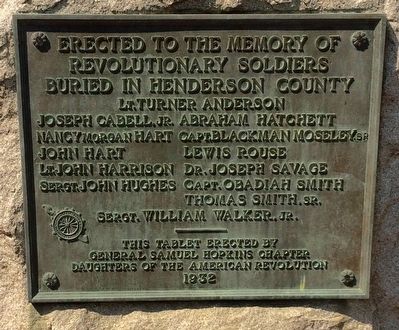 Henderson County Revolutionary War Memorial - 1932 image. Click for full size.