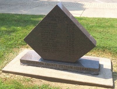Henderson County Vietnam Veterans Memorial (Reverse) image. Click for full size.