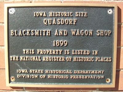 Quasdorf Blacksmith and Wagon Shop NRHP Marker image. Click for full size.