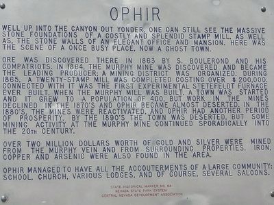 Ophir Marker. Click for full size. Ophir Marker image. Click for full size.