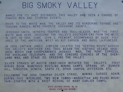 Big Smoky Valley Marker image. Click for full size.