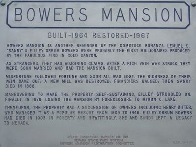 Original Bowers Mansion Marker. Click for full size. Original Bowers Mansion Marker image. Click for full size.