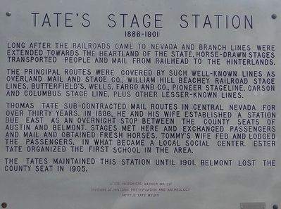 Tate's Stage Station Marker image. Click for full size.