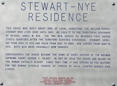 Stewart-Nye Residence Marker image. Click for full size.