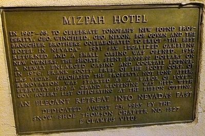 Mizpah Hotel Marker image. Click for full size.