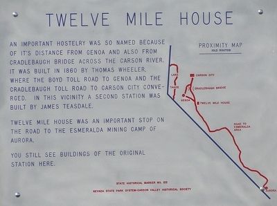 Twelve Mile House Marker. Click for full size. Twelve Mile House Marker image. Click for full size.