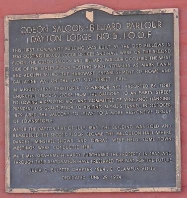 Odeon Saloon - Billiard Parlour Marker image. Click for full size.