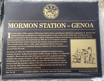 Mormon Station - Genoa Marker image. Click for full size.