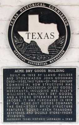 Acme Dry Goods Building Texas Historical Marker image. Click for full size.