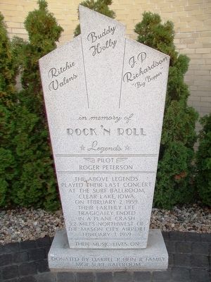 Buddy Holly  Ritchie Valens  J. P. Richardson Marker image. Click for full size.