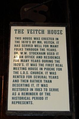 The Veitch House Marker. Click for full size. The Veitch House Marker image. Click for full size.