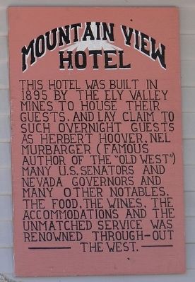Mountain View Hotel Marker. Click for full size. Mountain View Hotel Marker image. Click for full size.