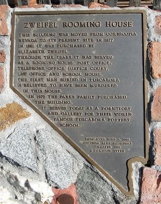 Zweifel Rooming House Marker image. Click for full size.