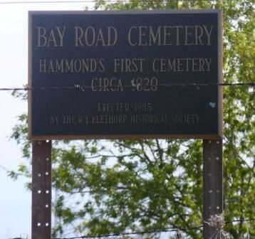 Bay Road Cemetery Marker. Click for full size. Bay Road Cemetery Marker image. Click for full size.
