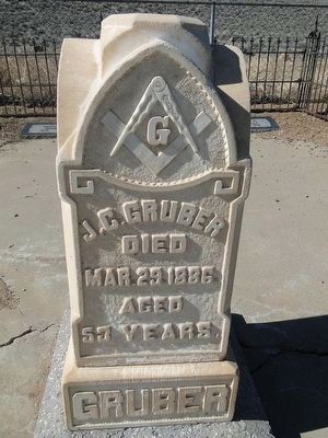 J. C. Gruber Headstone - Died 1886. Click for full size. J. C. Gruber Headstone - Died 1886 image. Click for full size.