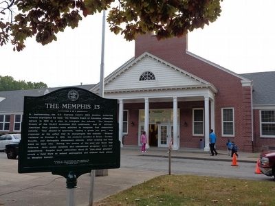 Springdale Elementary School with marker and current students. Click for full size. Springdale Elementary School with marker and current students image. Click for full size.