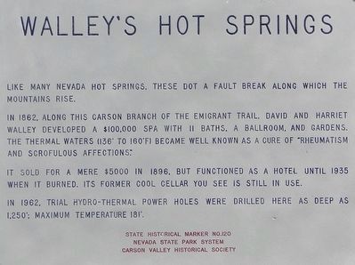 Walley's Hot Springs Marker image. Click for full size.
