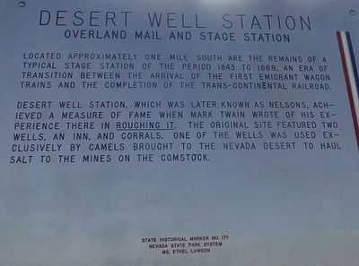 Desert Well Station Marker. Click for full size. Desert Well Station Marker image. Click for full size.