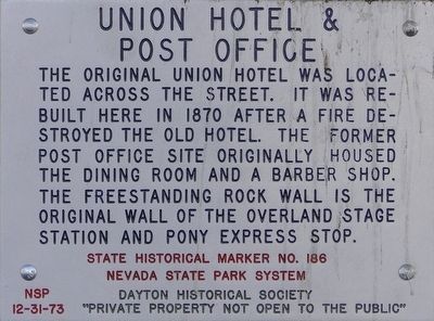 Union Hotel & Post Office Marker. Click for full size. Union Hotel & Post Office Marker image. Click for full size.