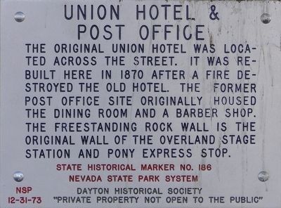 Union Hotel & Post Office Marker image. Click for full size.