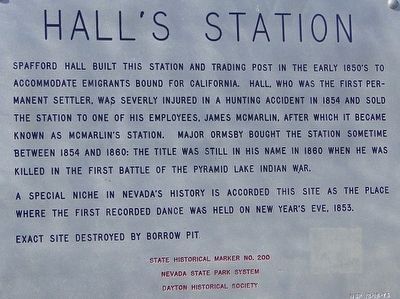 Hall's Station Marker image. Click for full size.